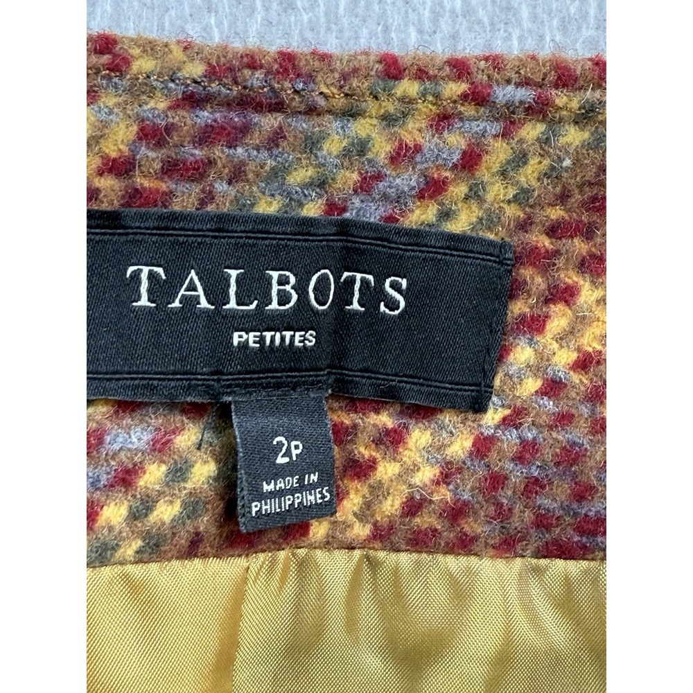 Talbots Womens Petite 2P Wool Blend Plaid Check Skirt - Picture 10 of 14